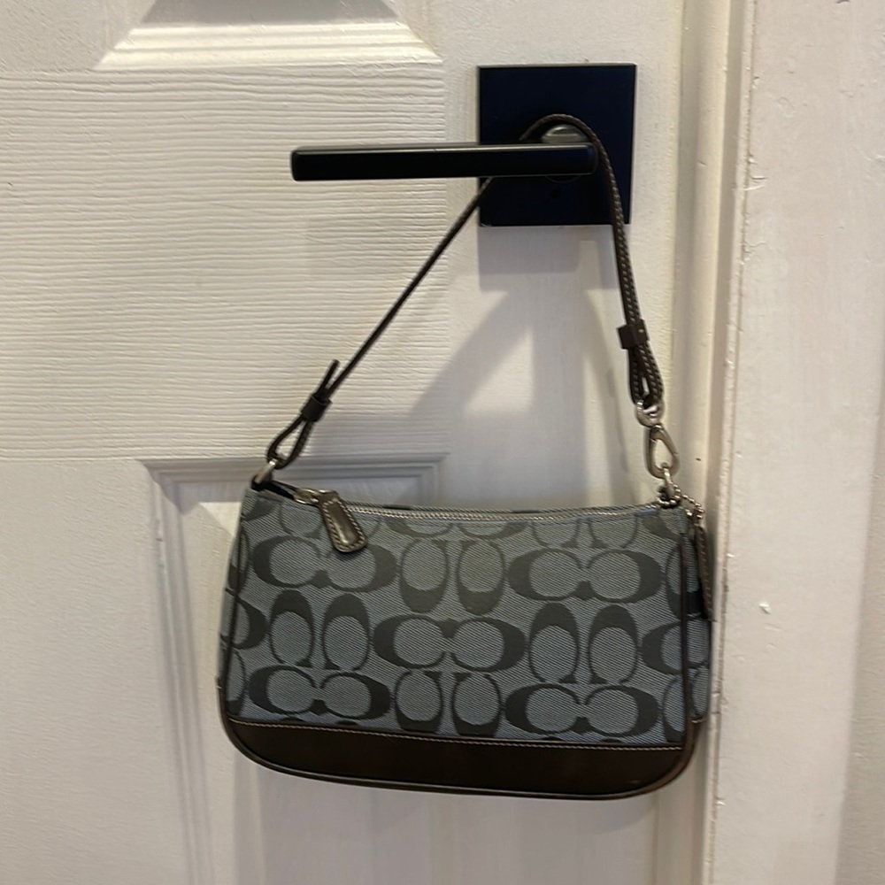 Coach small bag Blue and Brown.